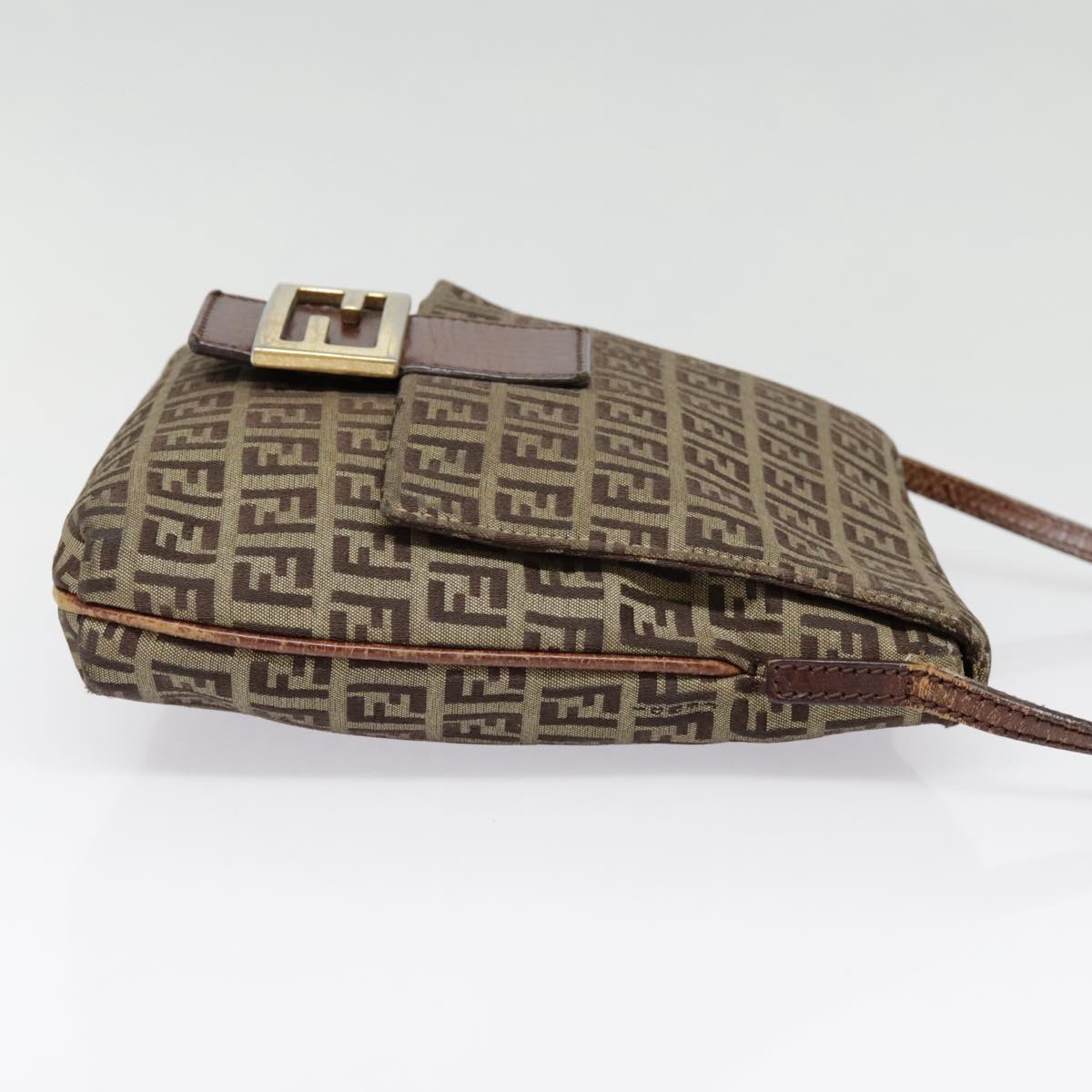 Luxury Fendi Zucchino Canvas Shoulder Bag Gold Beigeyk14894