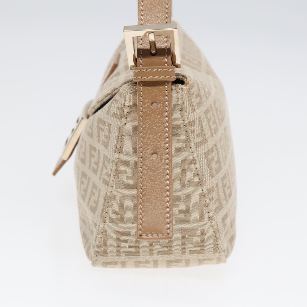 Luxury Fendi Zucchino Canvas Mamma Baguette Shoulder Bag Beige Goldyk15046A