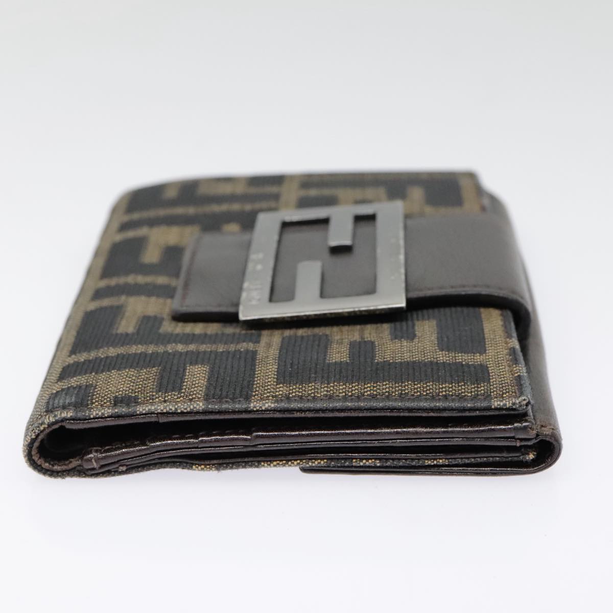 Luxury Fendi Zucca Canvas Wallet Black Brownyk15059