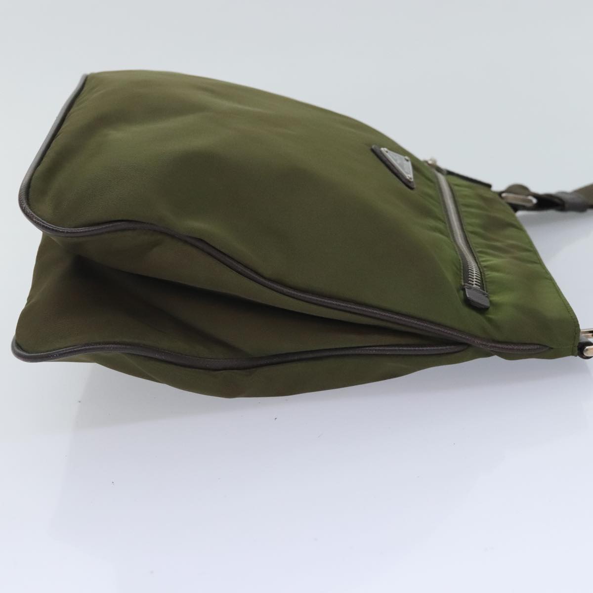 Luxury Prada Shoulder Bag Nylon Khaki Silver yk15095
