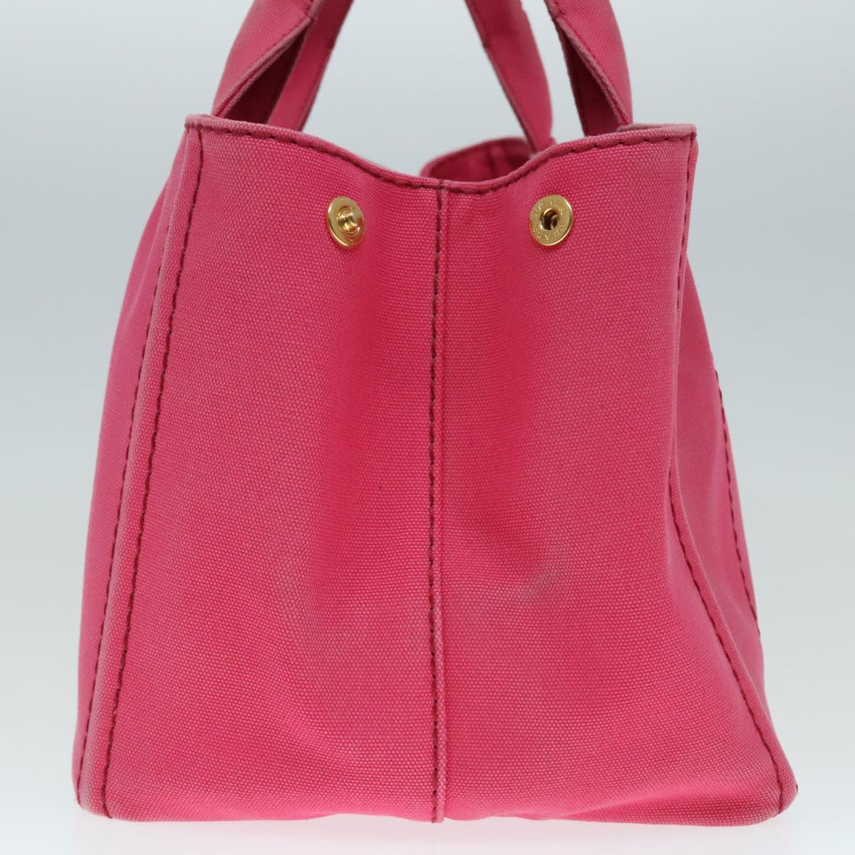 Luxury Prada Canapa MM Hand Bag Canvas Pink Gold yk15280