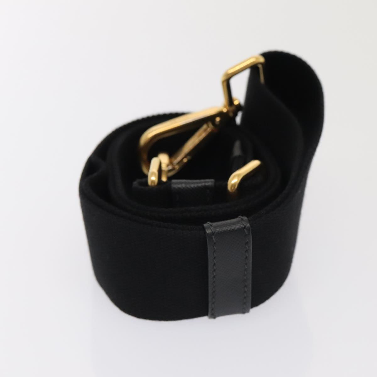Luxury Prada Adjustable Shoulder Strap Canvas Leather 25.2""-40.9"" Black yk15283