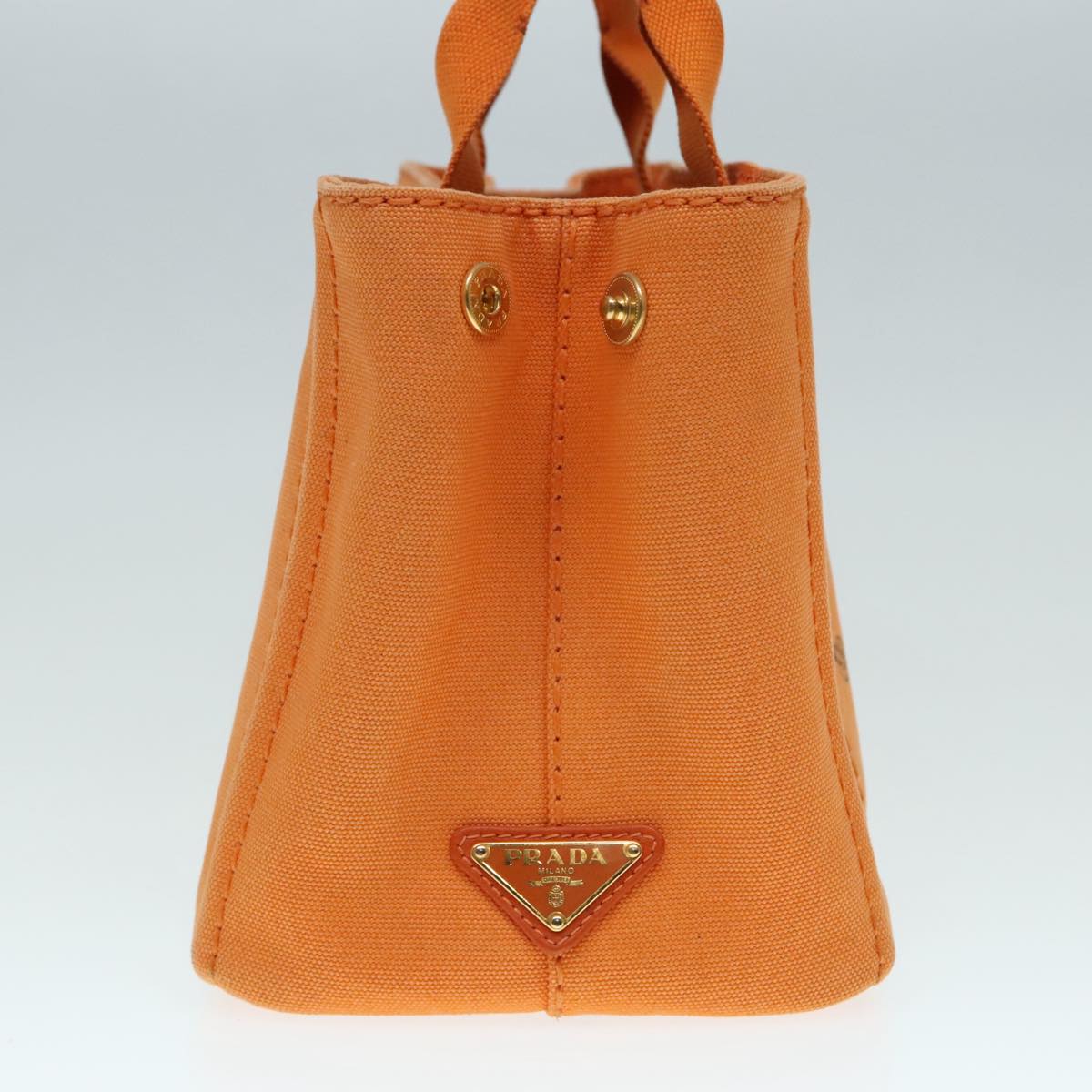 Luxury Prada Canapa PM Hand Bag Canvas Orange Gold yk15292