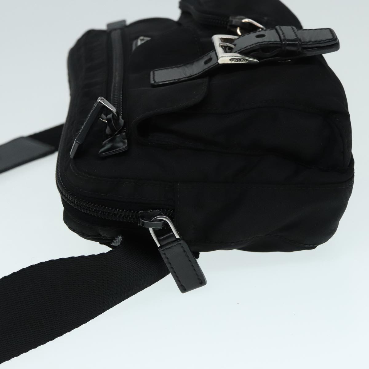Luxury Prada Waist bag Nylon Black Silver yk15295