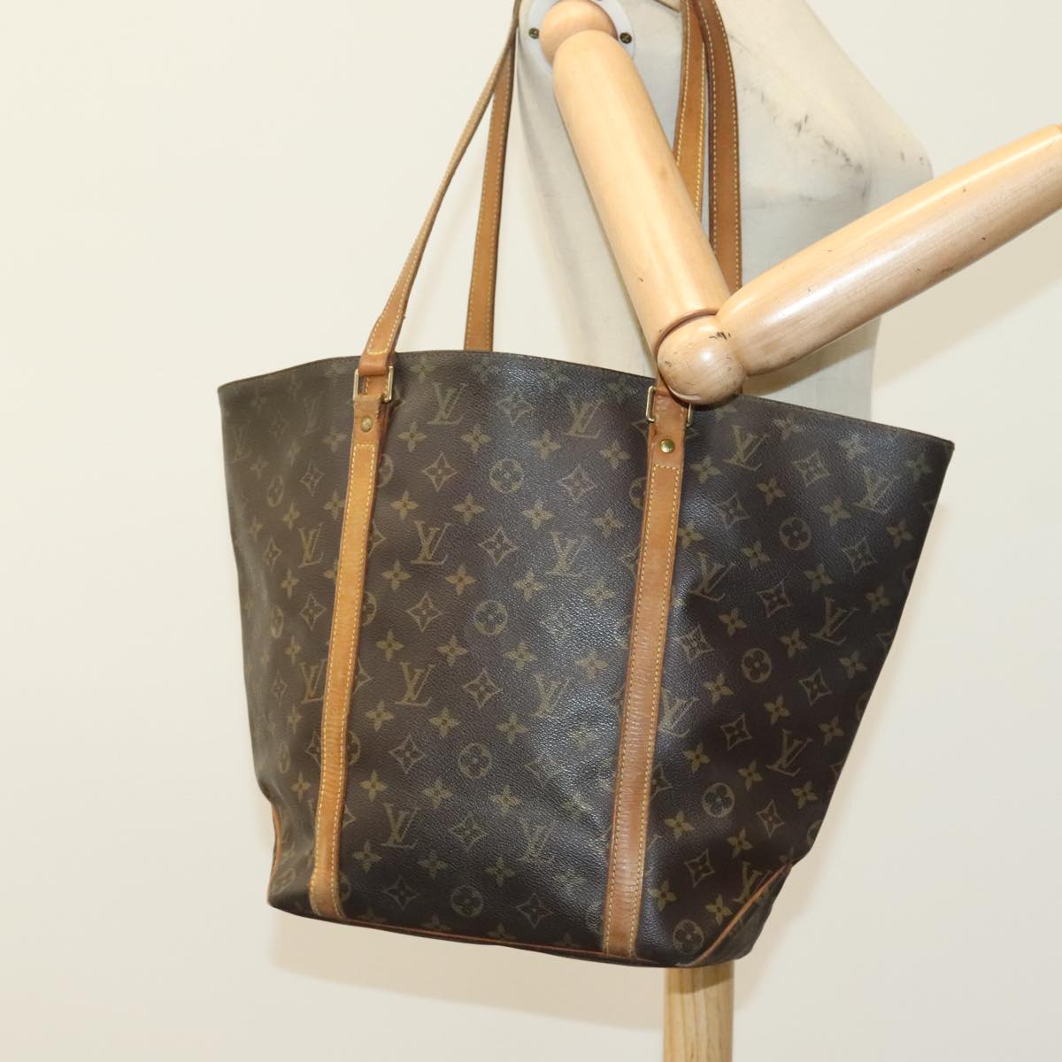 LOUIS VUITTON Monogram Sac Shopping Tote Bag M51108 LV yk16727