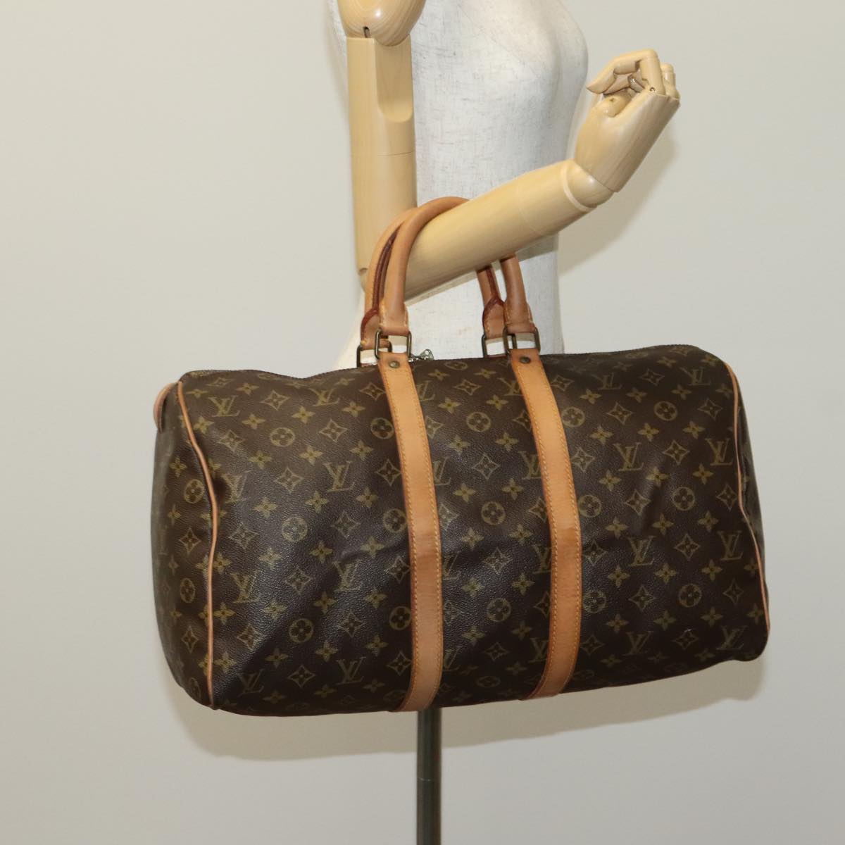 LOUIS VUITTON Monogram Keepall 45 Boston Bag M41428 LV yk16741