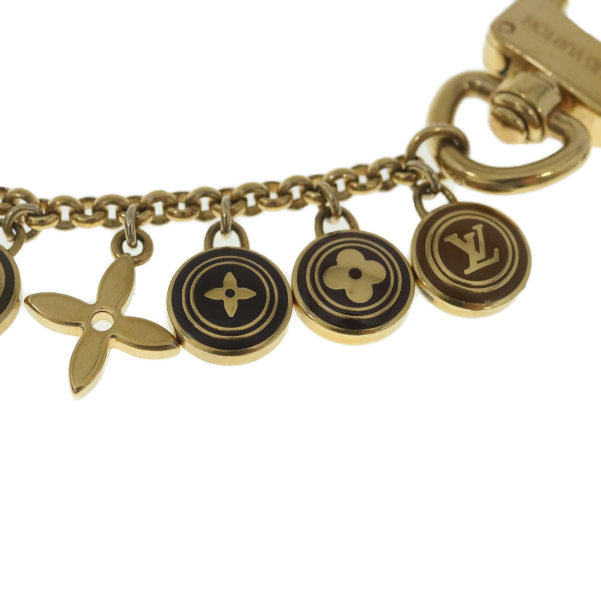 LOUIS VUITTON Porte Cles Chainne Pastilles Charm Gold Brown M65380 yk4149