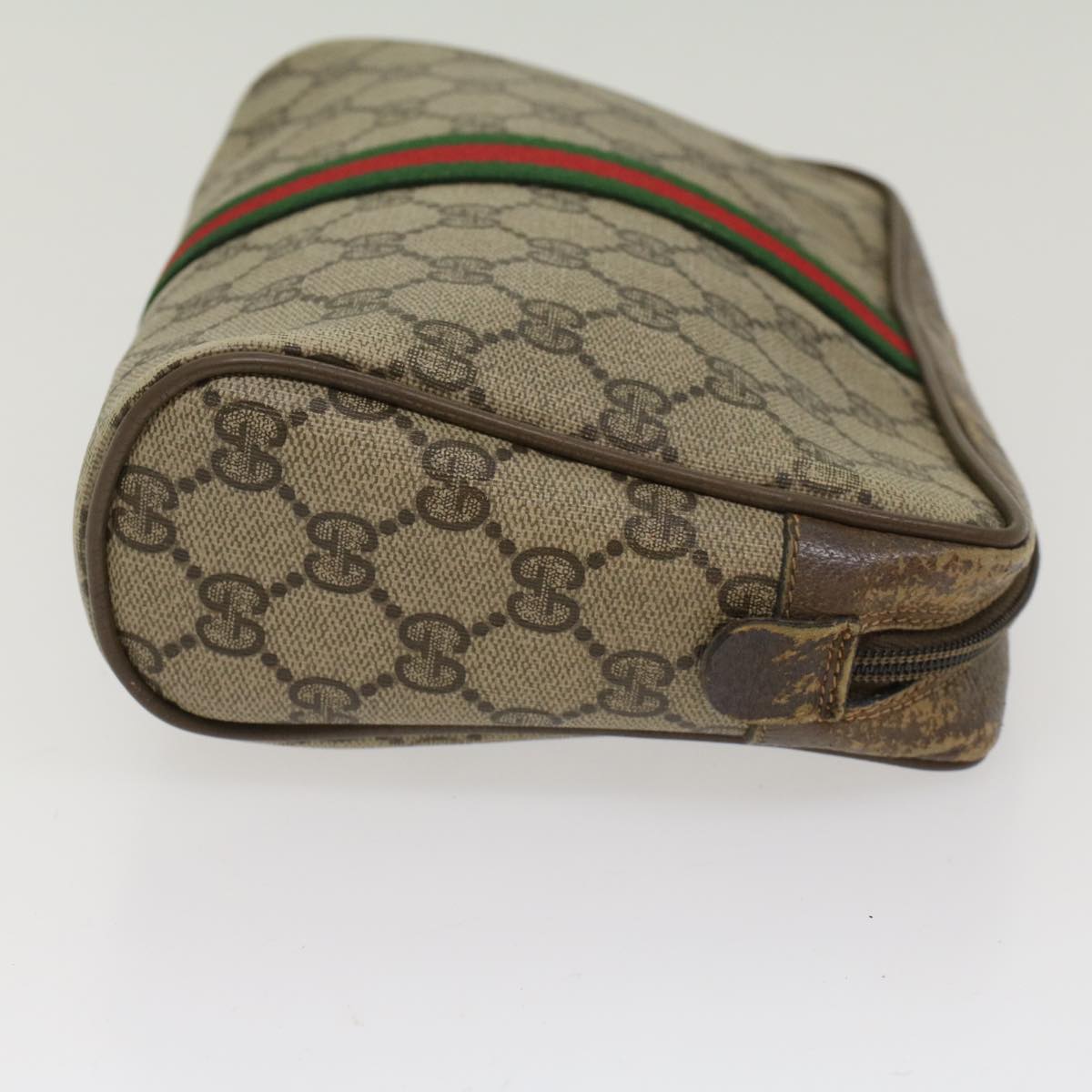 Luxury Gucci GG Canvas Web Sherry Line Clutch Bag Beige Red Green 56.01.012 yk8055