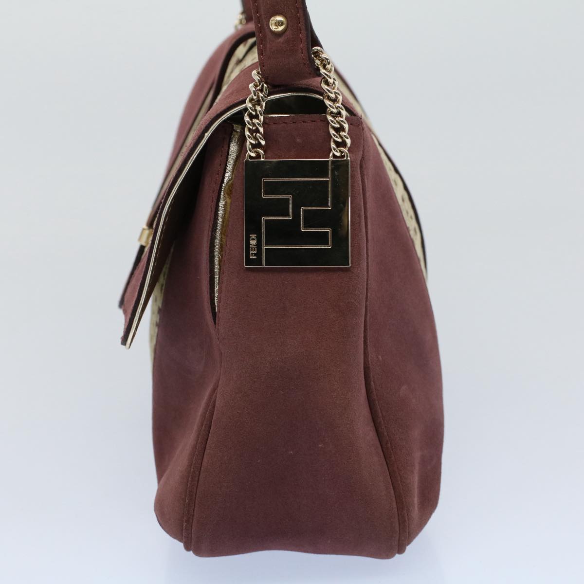 Luxury FendiZucchino Canvas Chain Shoulder Bag Beigeyk8513