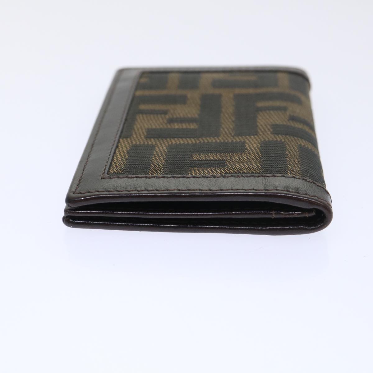 Luxury FendiZucca Canvas Card Case Black Brownyk8552