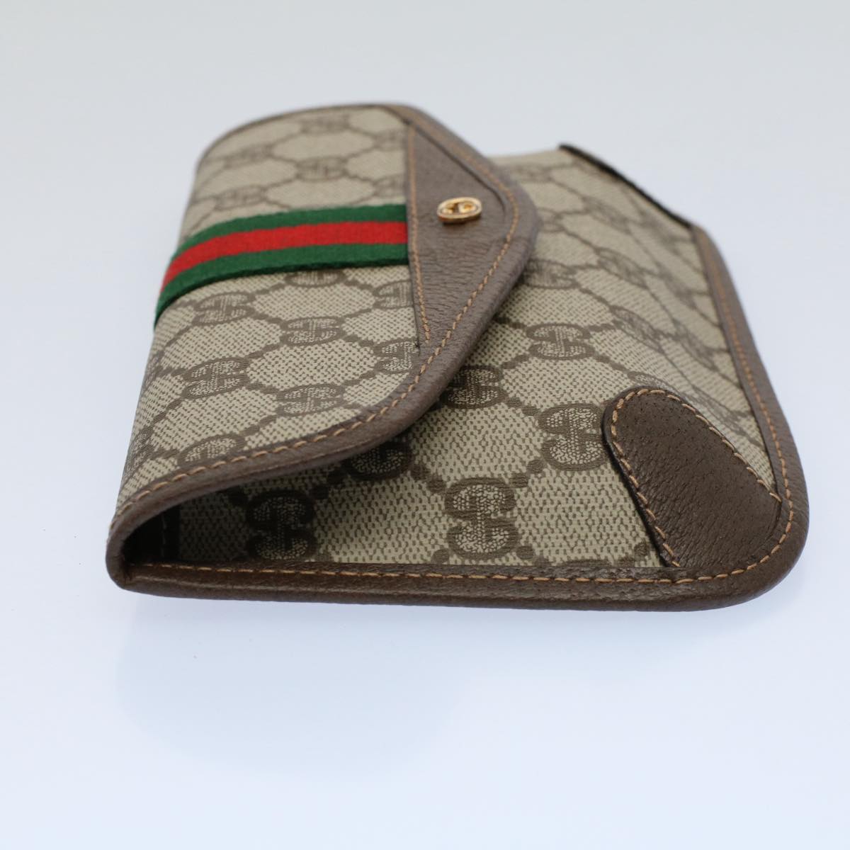 Luxury Gucci GG Canvas Web Sherry Line Pouch Beige Red Green 14 14 5205 8690
