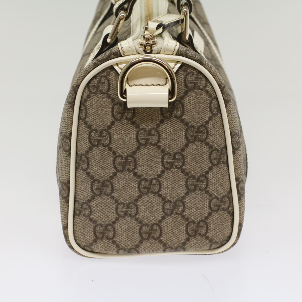 Luxury Gucci GG Canvas Mini Boston Bag PVC Leather Beige 193604 8727