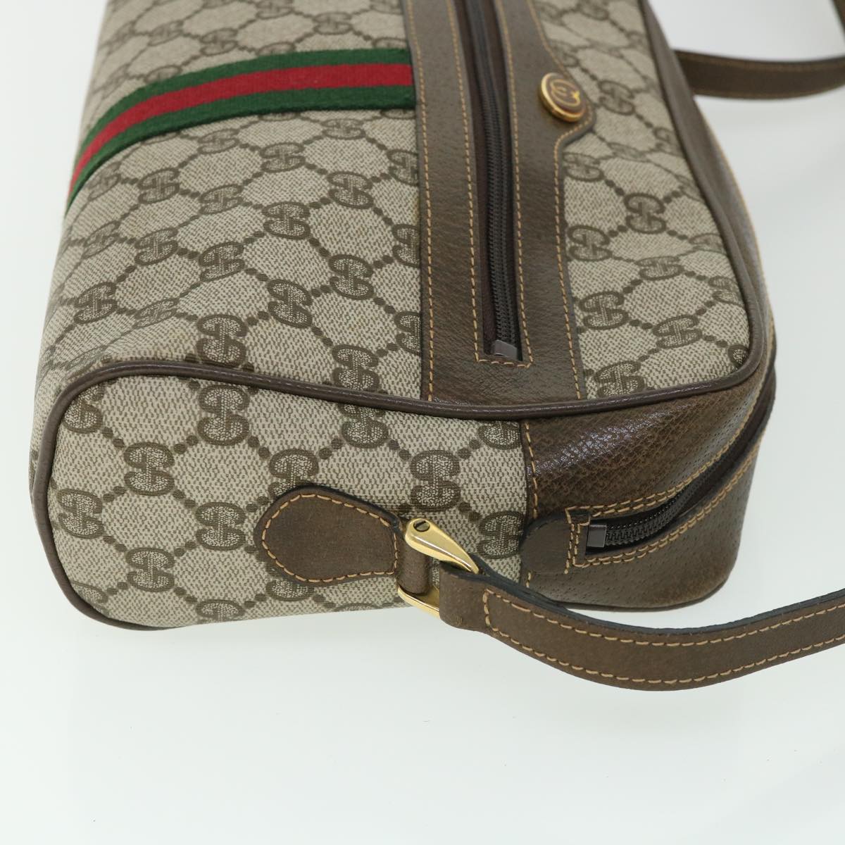 Luxury Gucci GG Canvas Web Sherry Line Shoulder Bag Beige Red 001 4071 5 8754