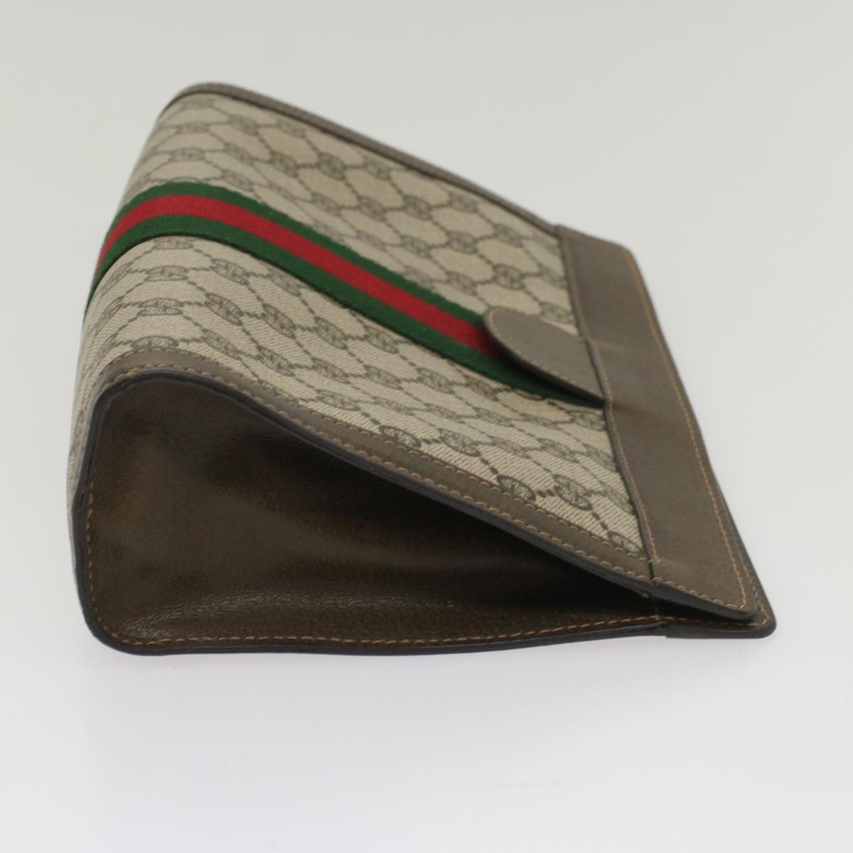 Luxury Gucci GG Canvas Web Sherry Line Clutch Bag Beige Red 67 014 2125 8758