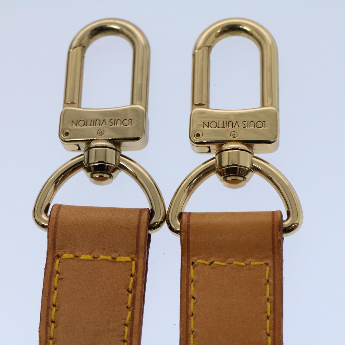 LOUIS VUITTON Adjustable Shoulder Strap Leather 78m-38.6"" Beige LV yk8984