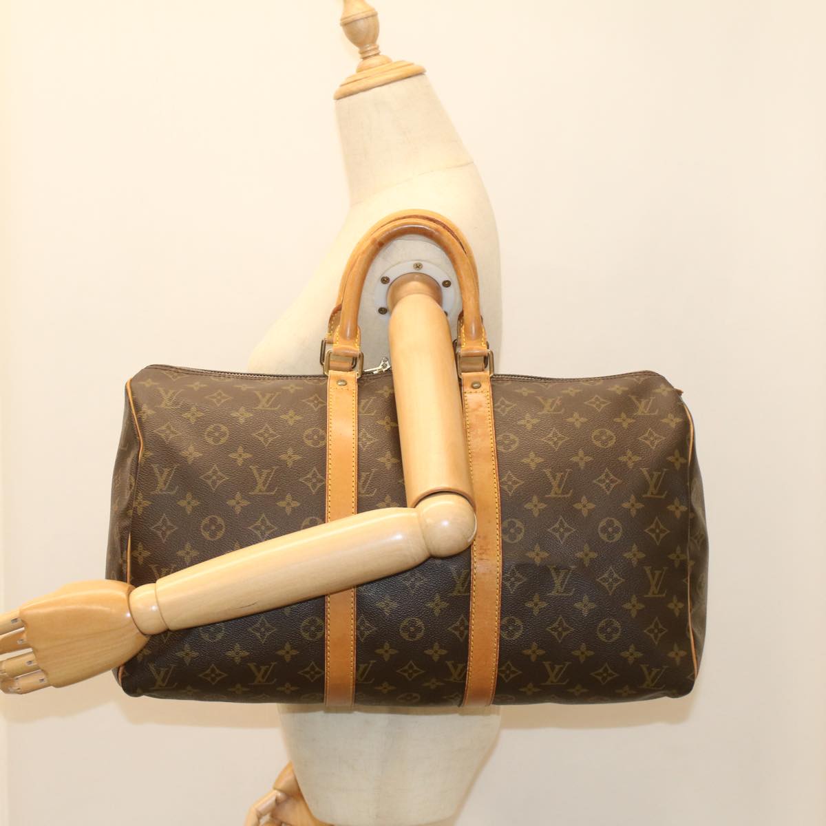 LOUIS VUITTON Monogram Keepall 45 Boston Bag M41428 LV yk8986