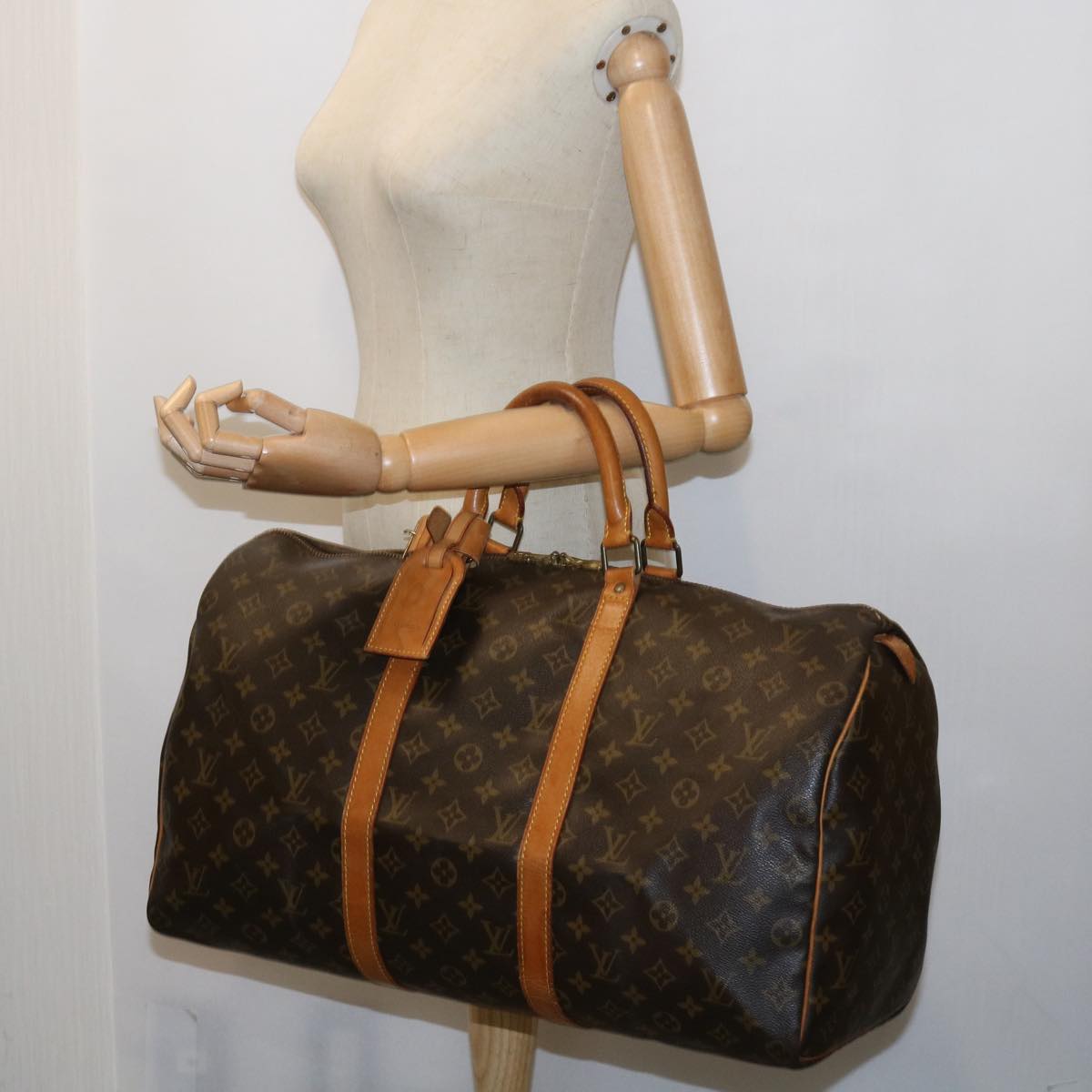 LOUIS VUITTON Monogram Keepall 50 Boston Bag M41426 LV yk8987