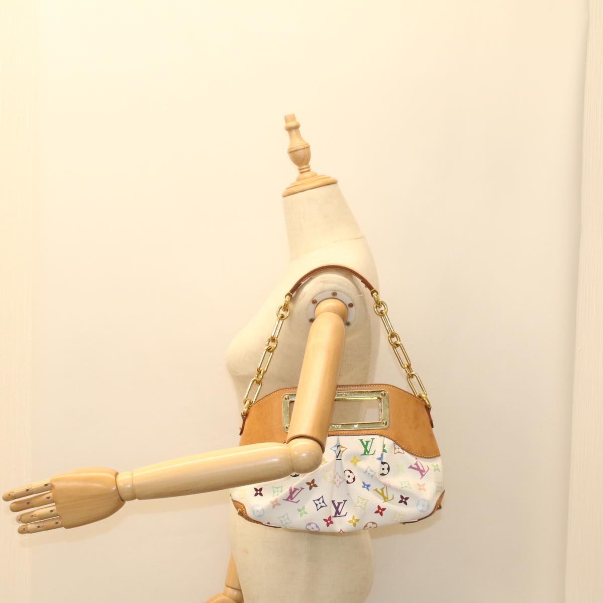 LOUIS VUITTON Monogram Multicolor Judy PM Shoulder Bag White M40257 yk8990