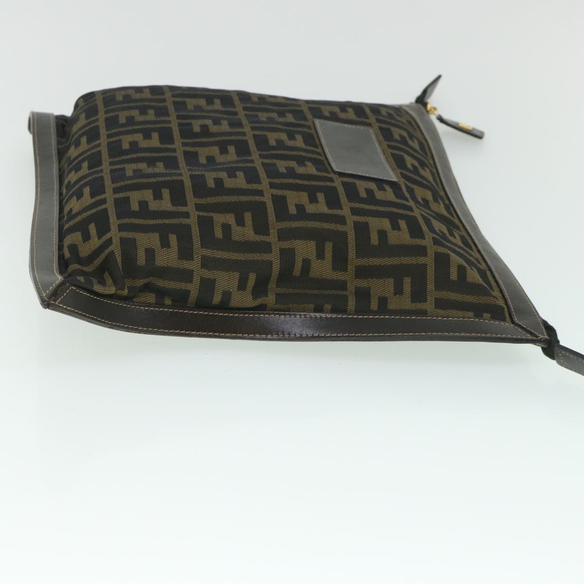 Luxury FendiZucca Canvas Clutch Bag Black Brownyk9025