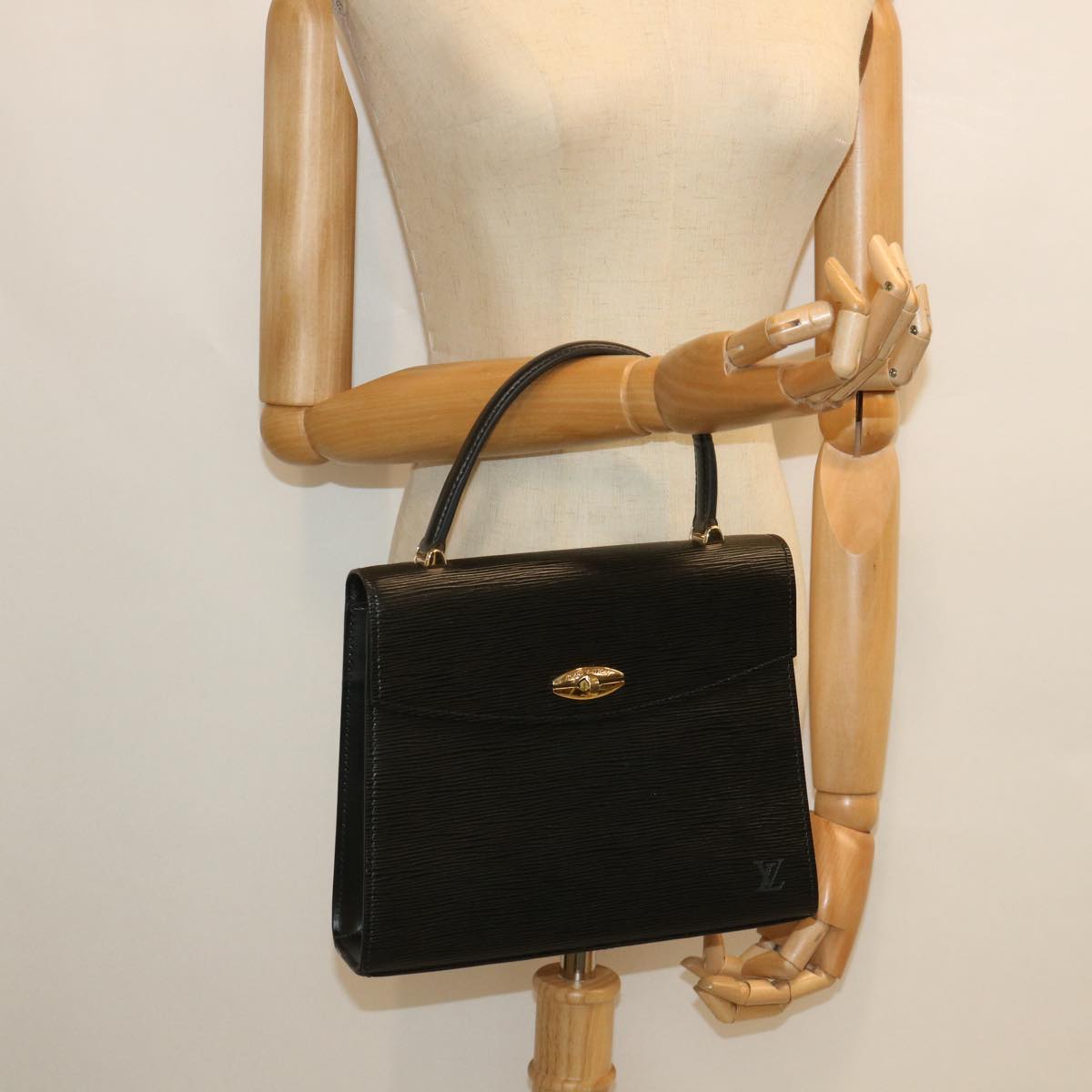 LOUIS VUITTON Epi Malesherbes Hand Bag Black M52372 LV yk9162