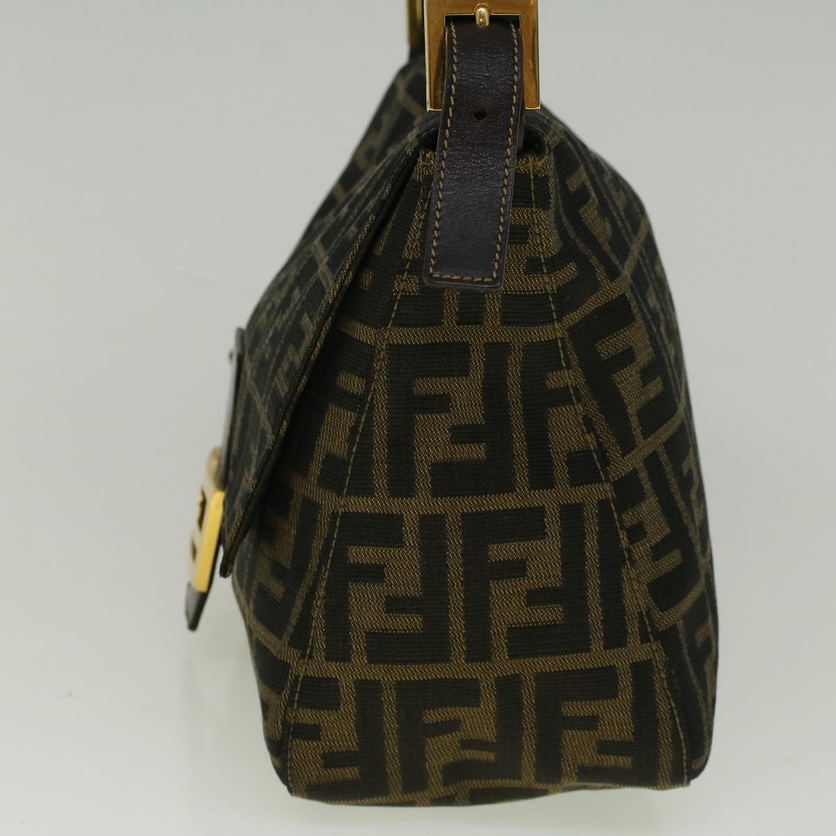 Luxury FendiZucca Canvas Mamma Baguette Shoulder Bag Brownyk9181