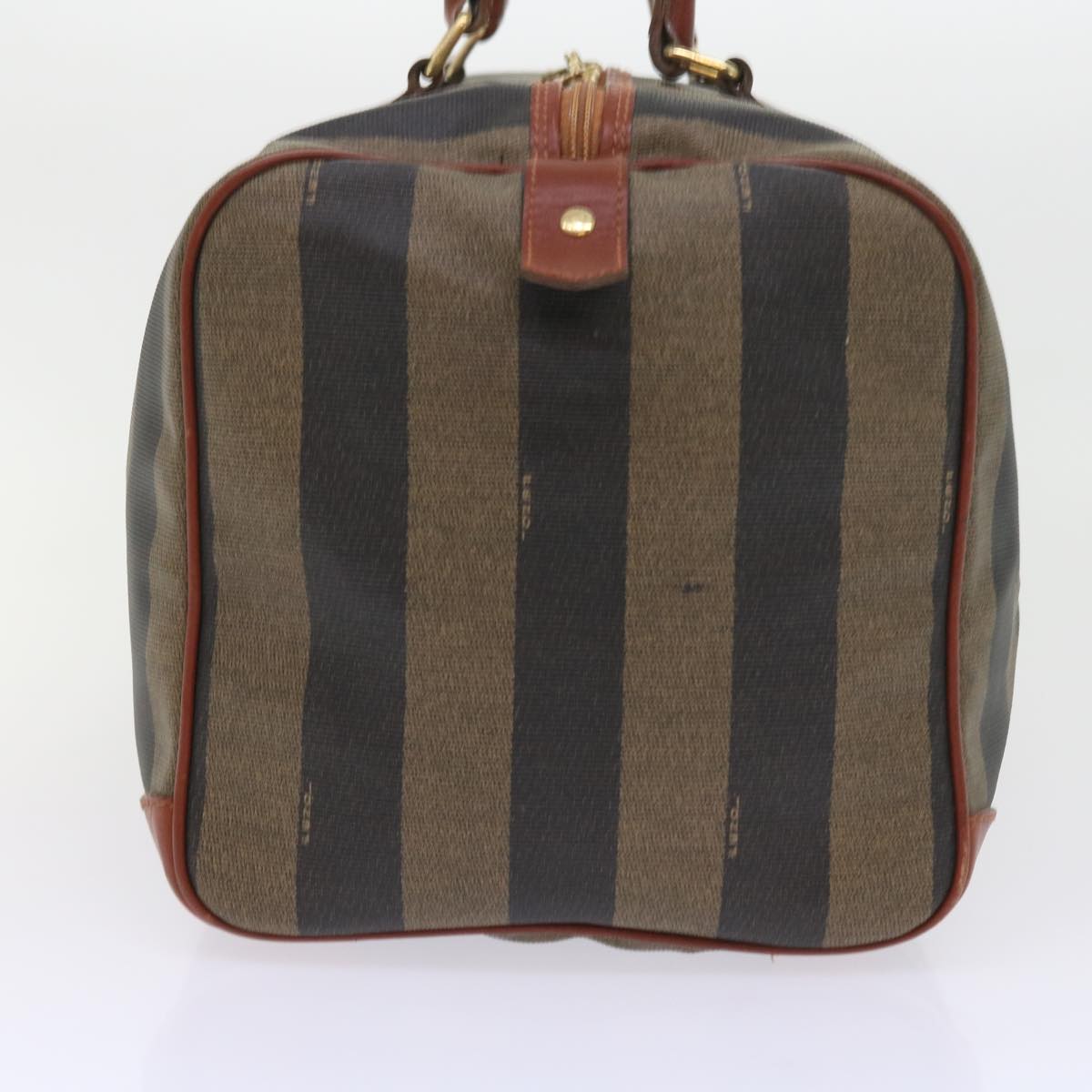 Luxury FendiPecan Canvas Boston Bag Black Brownyk9271