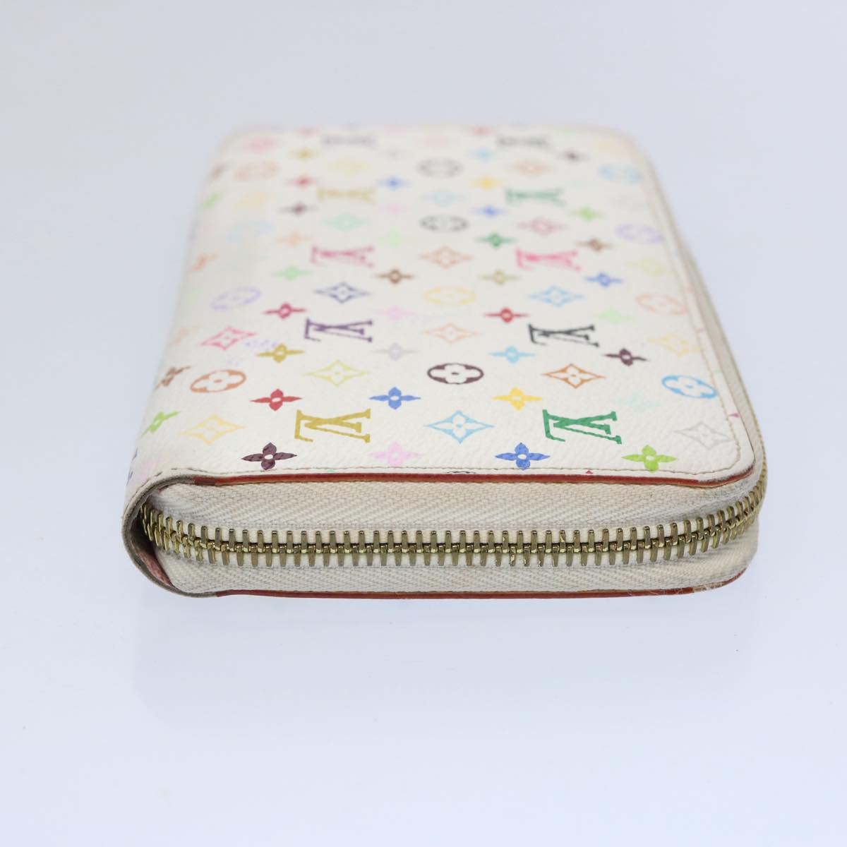 LOUIS VUITTON Monogram Multicolor Zippy Wallet White M60241 LV yk9942