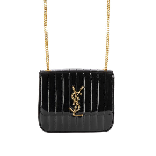 Yves Saint Laurent Large Quilted Monogram Vicky Bag