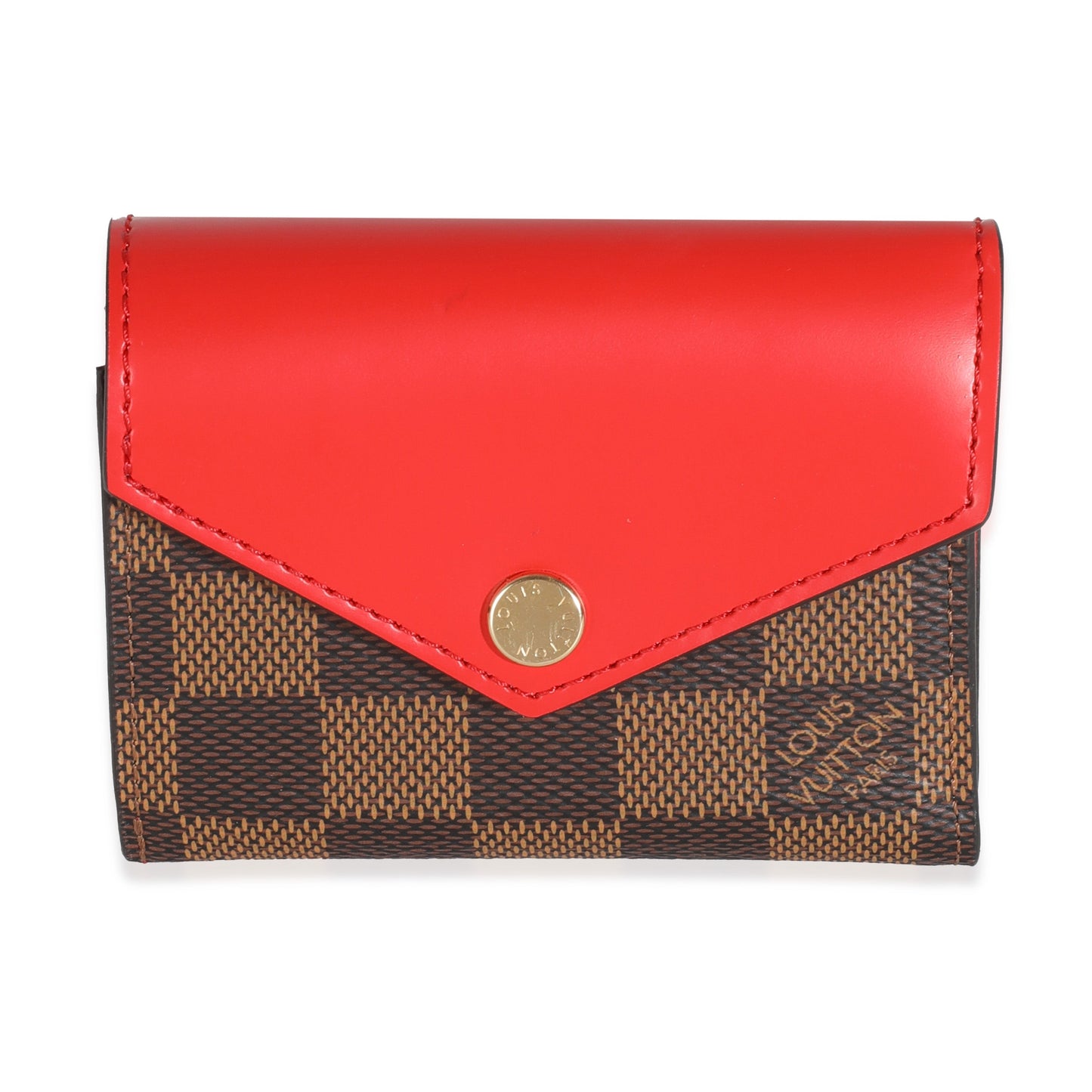 Louis Vuitton Coquelicot Damier Ebene Canvas Zoe Wallet