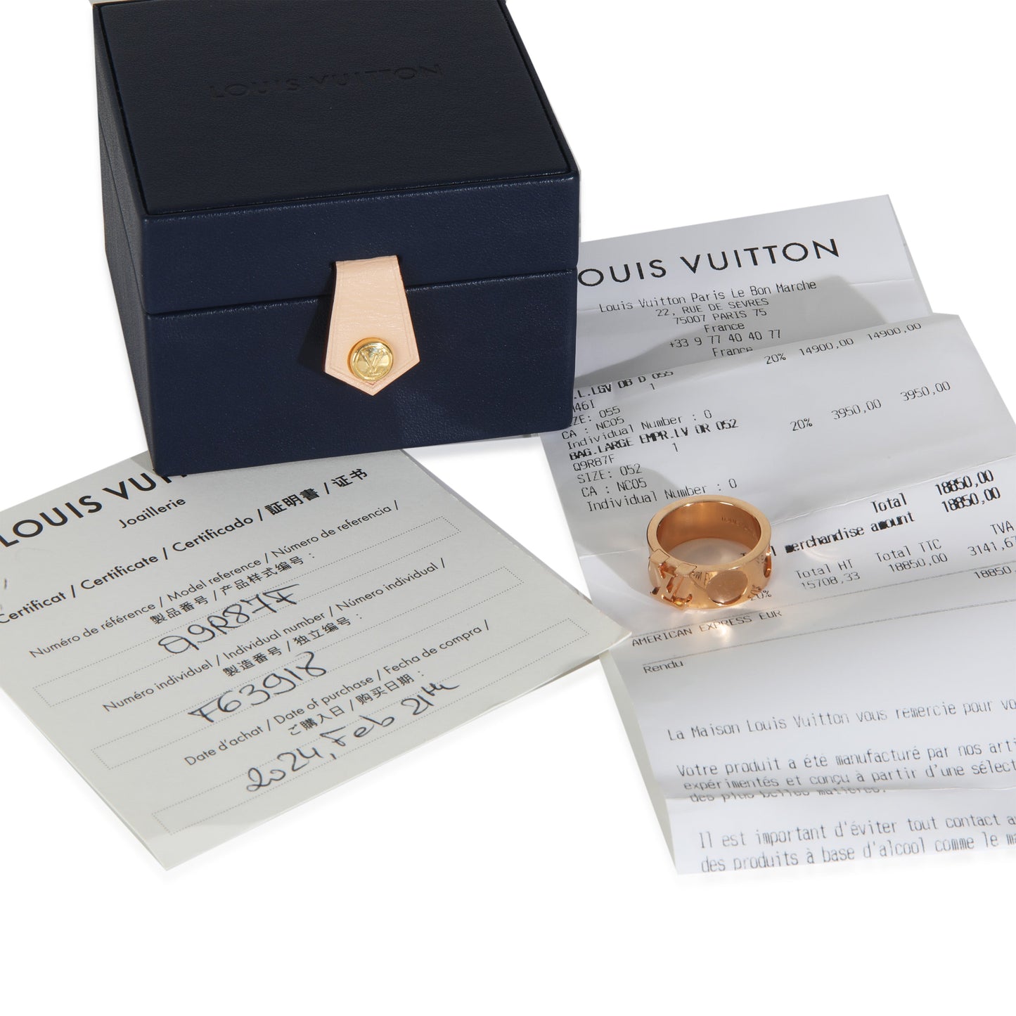 Louis Vuitton Rose Gold Empreinte Large Ring