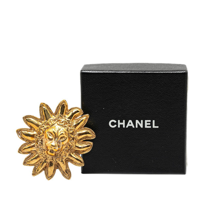 Chanel Lion Motif Brooch Gold