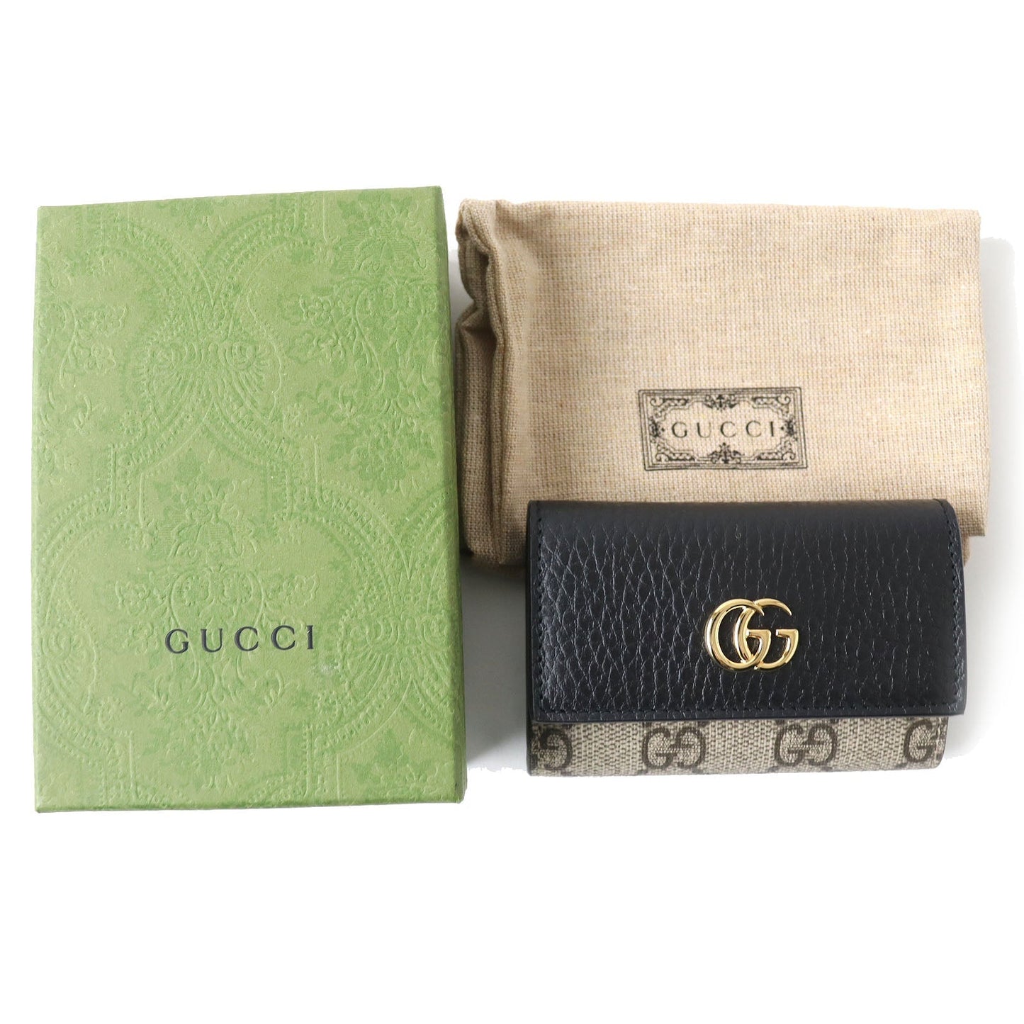 Luxury Gucci Trending 2025 GG Marmont Leather Key Holder