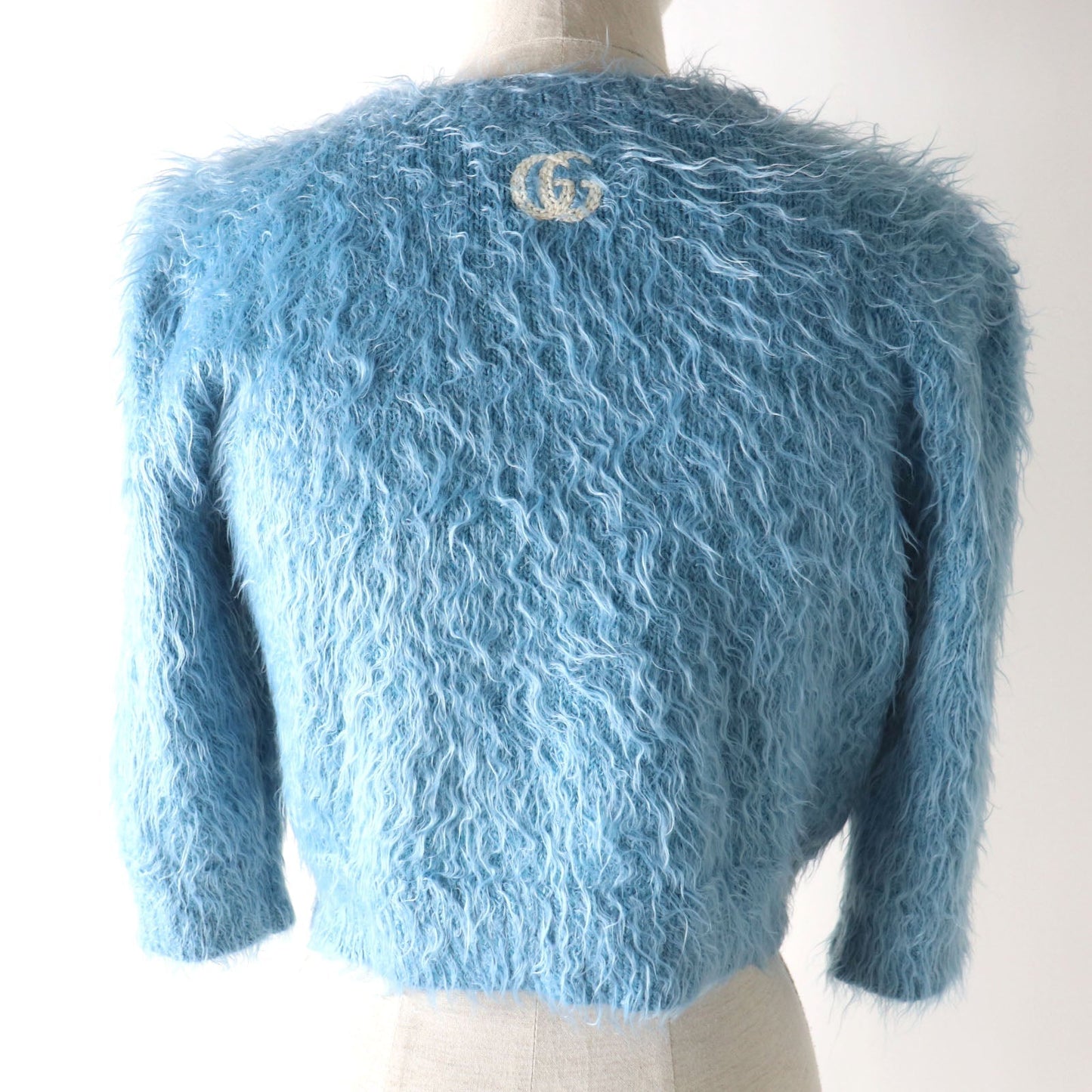 Luxury Gucci Trending 2025 GG Embroidery Knit Blue XS Women