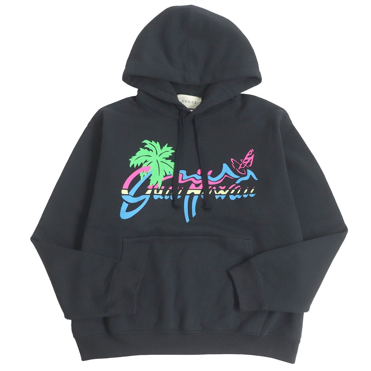 Luxury Gucci Trending 2025 Hawaiian Logo Print Hoodie Black S
