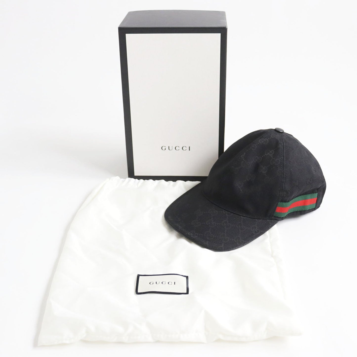 Luxury Gucci Trending 2025 Original GG Web Line Cap Black L