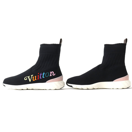 LOUIS VUITTON sneakers canvas Black x multicolor After game line 36