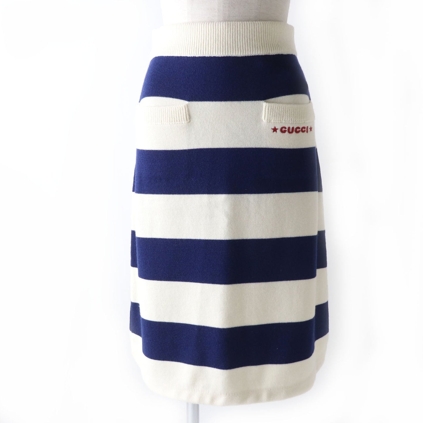 Luxury Gucci Trending 2025 Wool Striped Knit Skirt XS