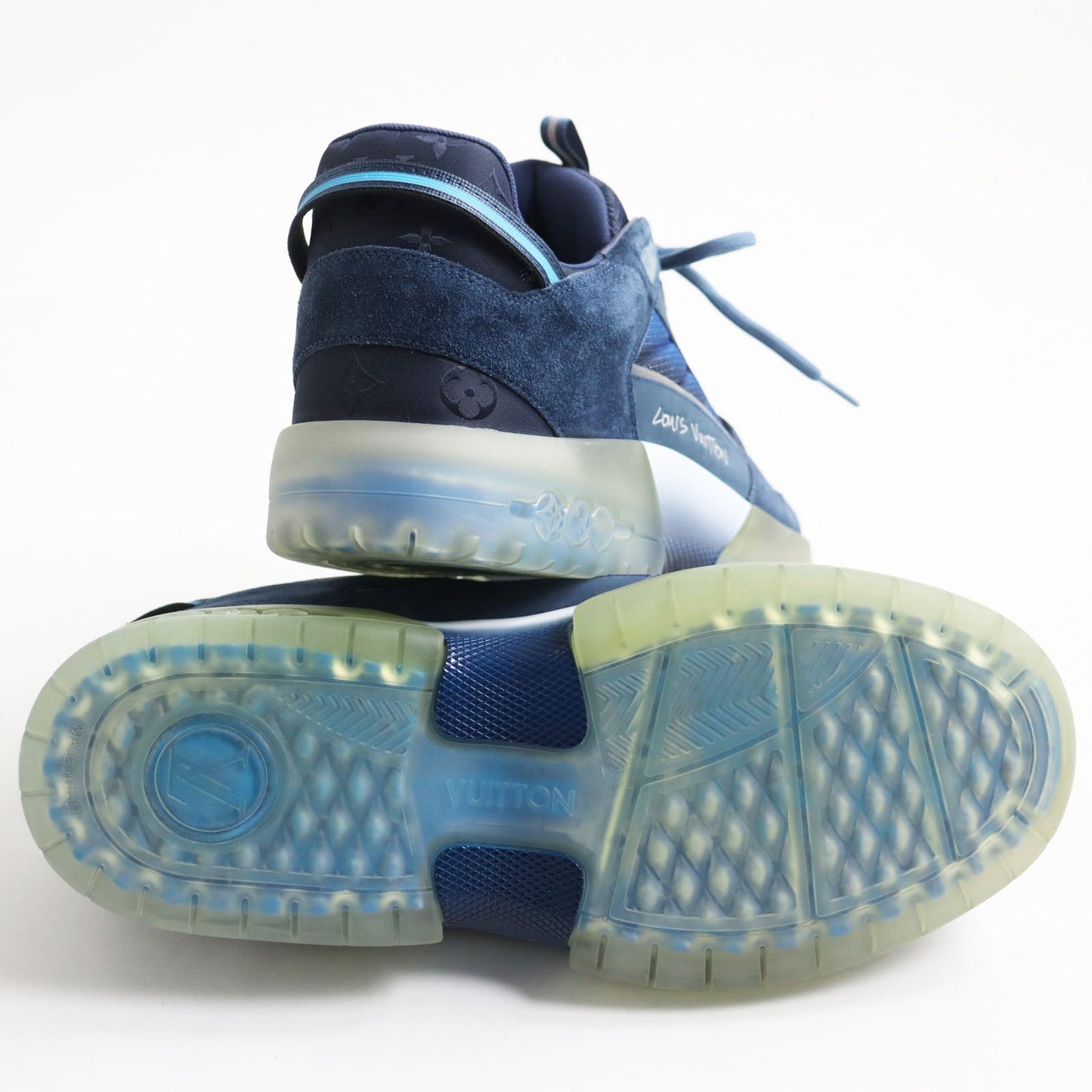 LOUIS VUITTON Low cut sneakers Part: Suede, Part: Nubuck blue Abbey line mens 7