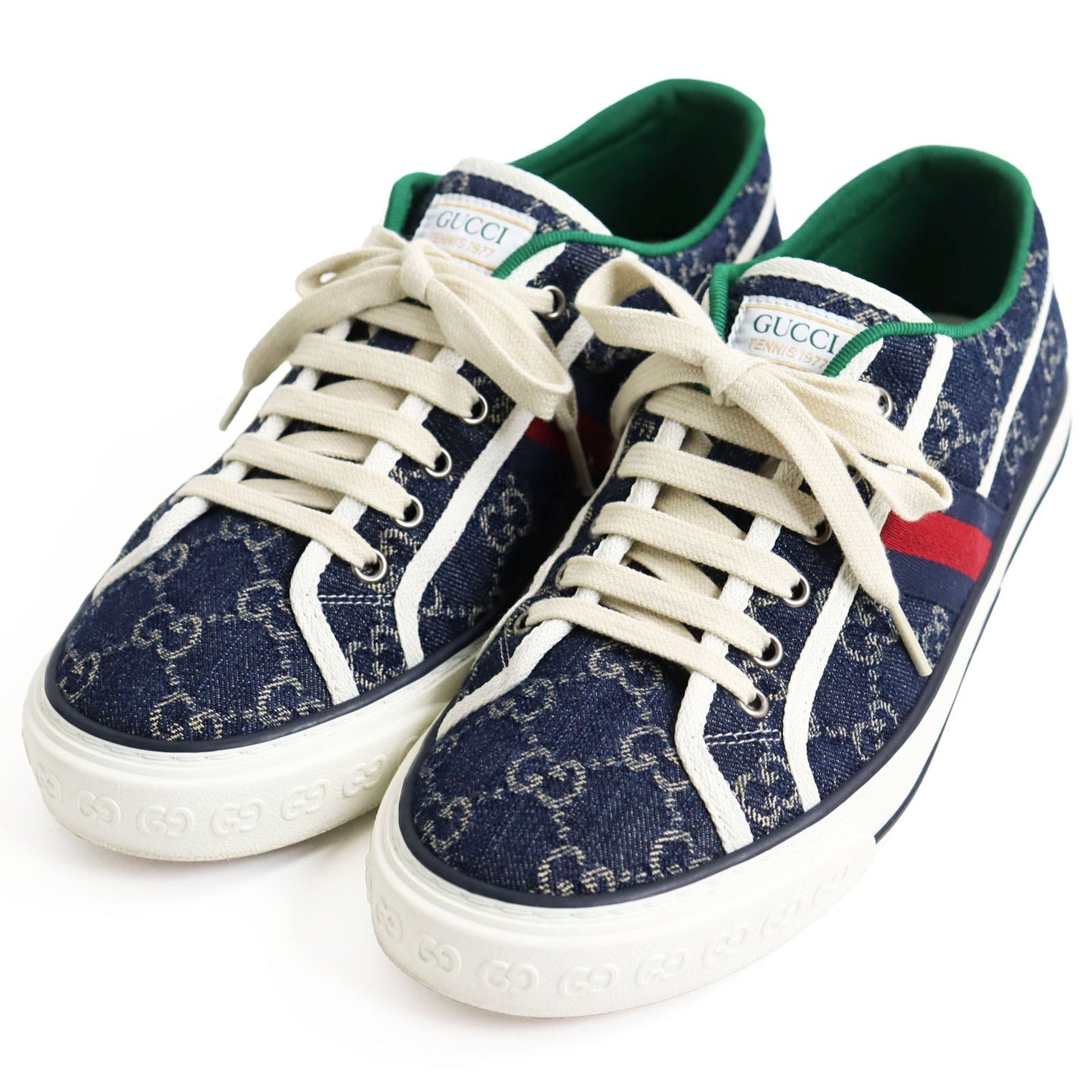 Luxury Gucci Trending 2025 Tennis 1977 GG Canvas Sneakers 7.5