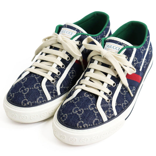 Luxury Gucci Trending 2025 Tennis 1977 GG Canvas Sneakers 7.5