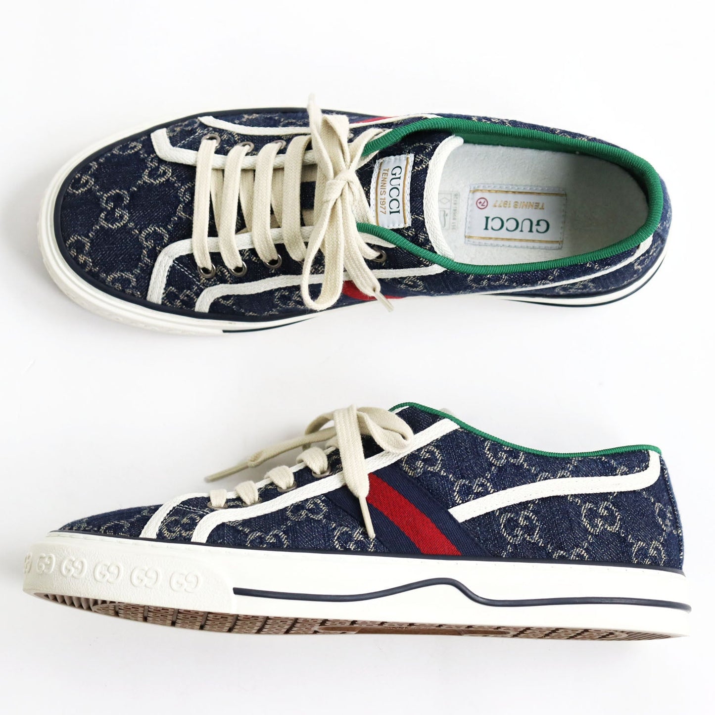 Luxury Gucci Trending 2025 Tennis 1977 GG Canvas Sneakers 7.5