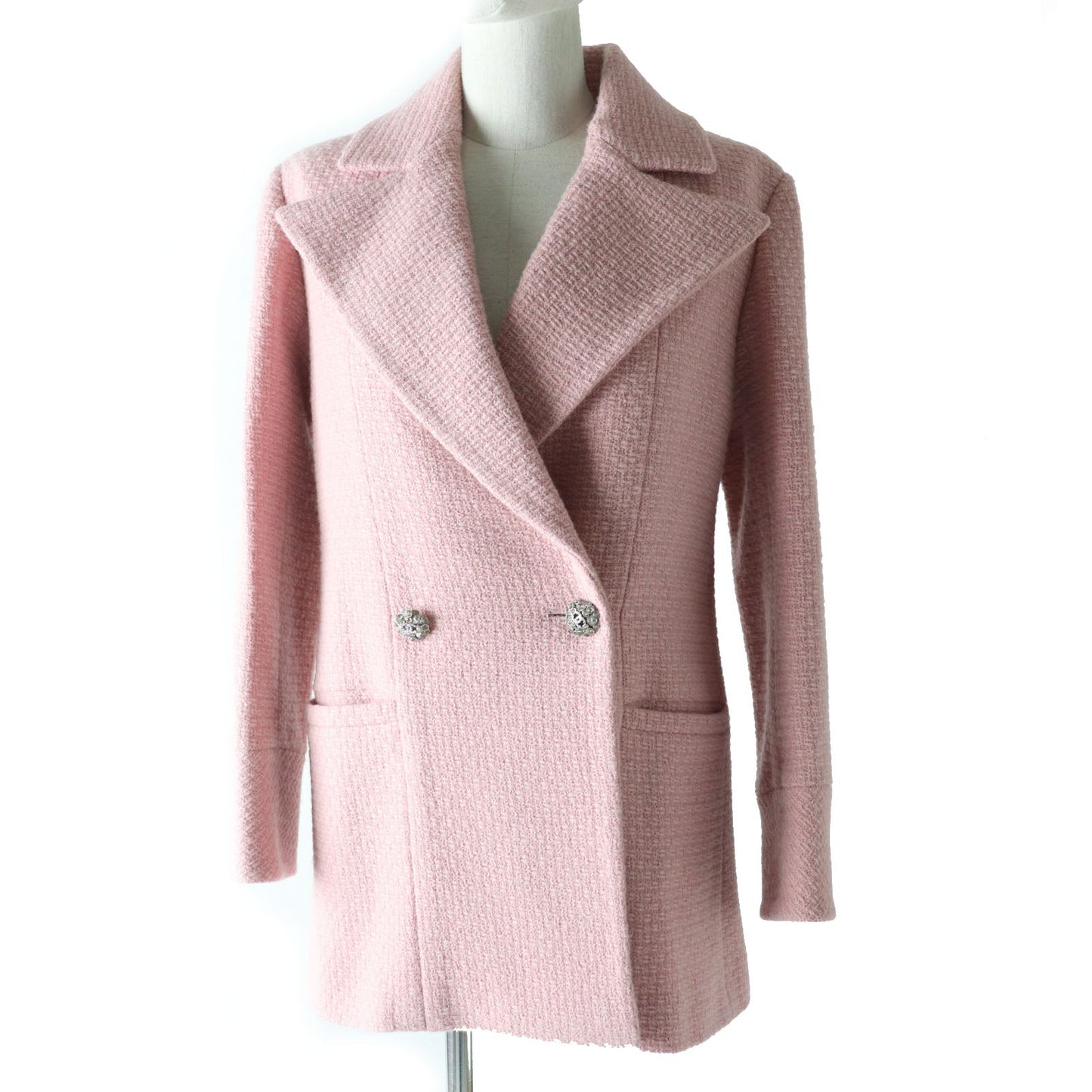 Chanel Wool COCO Mark Button Jacket Pink