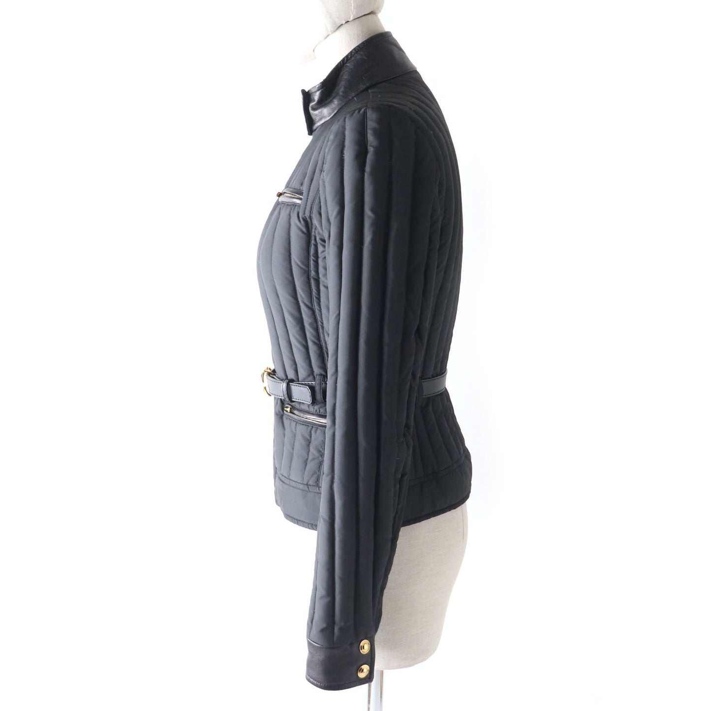 Luxury Gucci Trending 2025 GG Marmont Leather Down Jacket Black 38