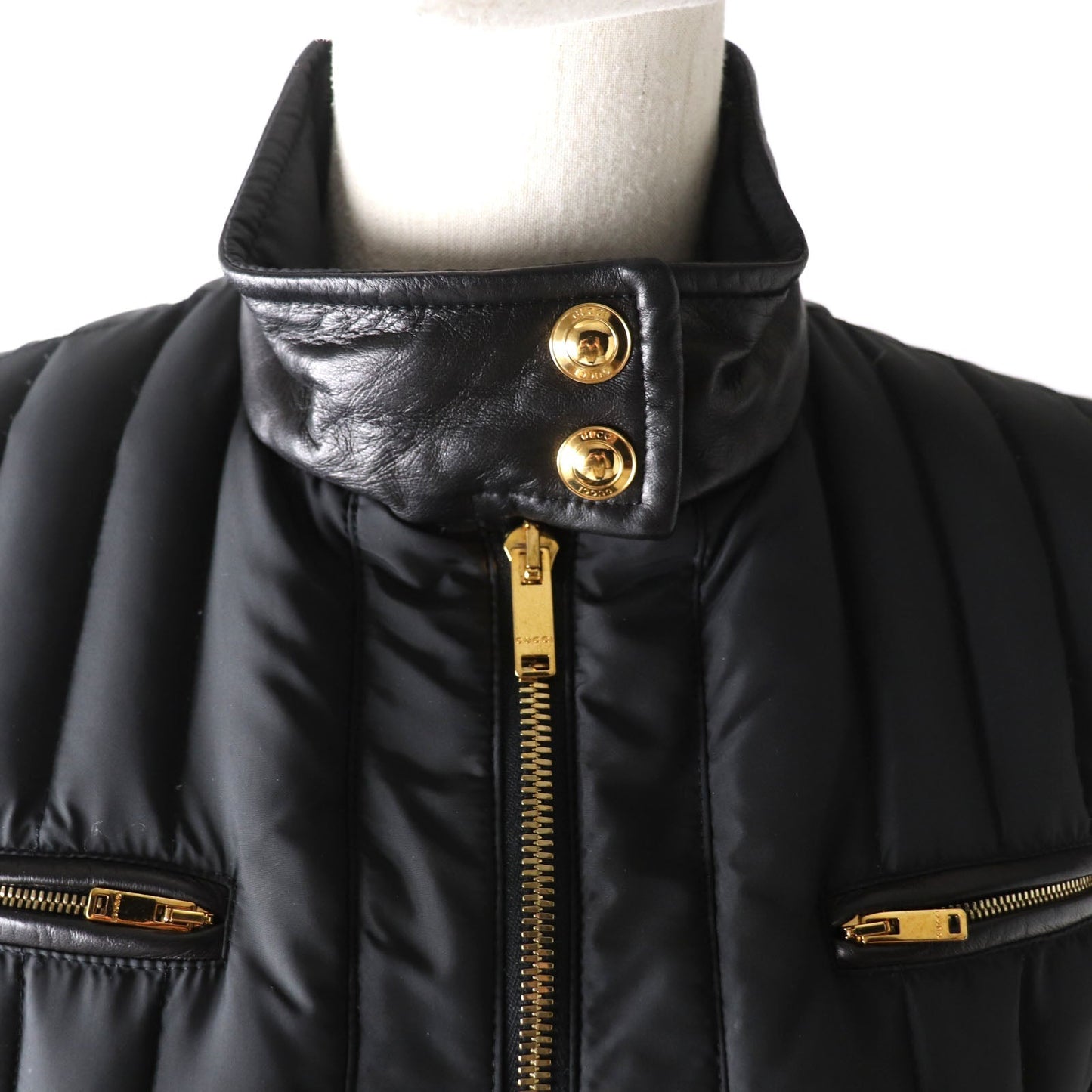 Luxury Gucci Trending 2025 GG Marmont Leather Down Jacket Black 38