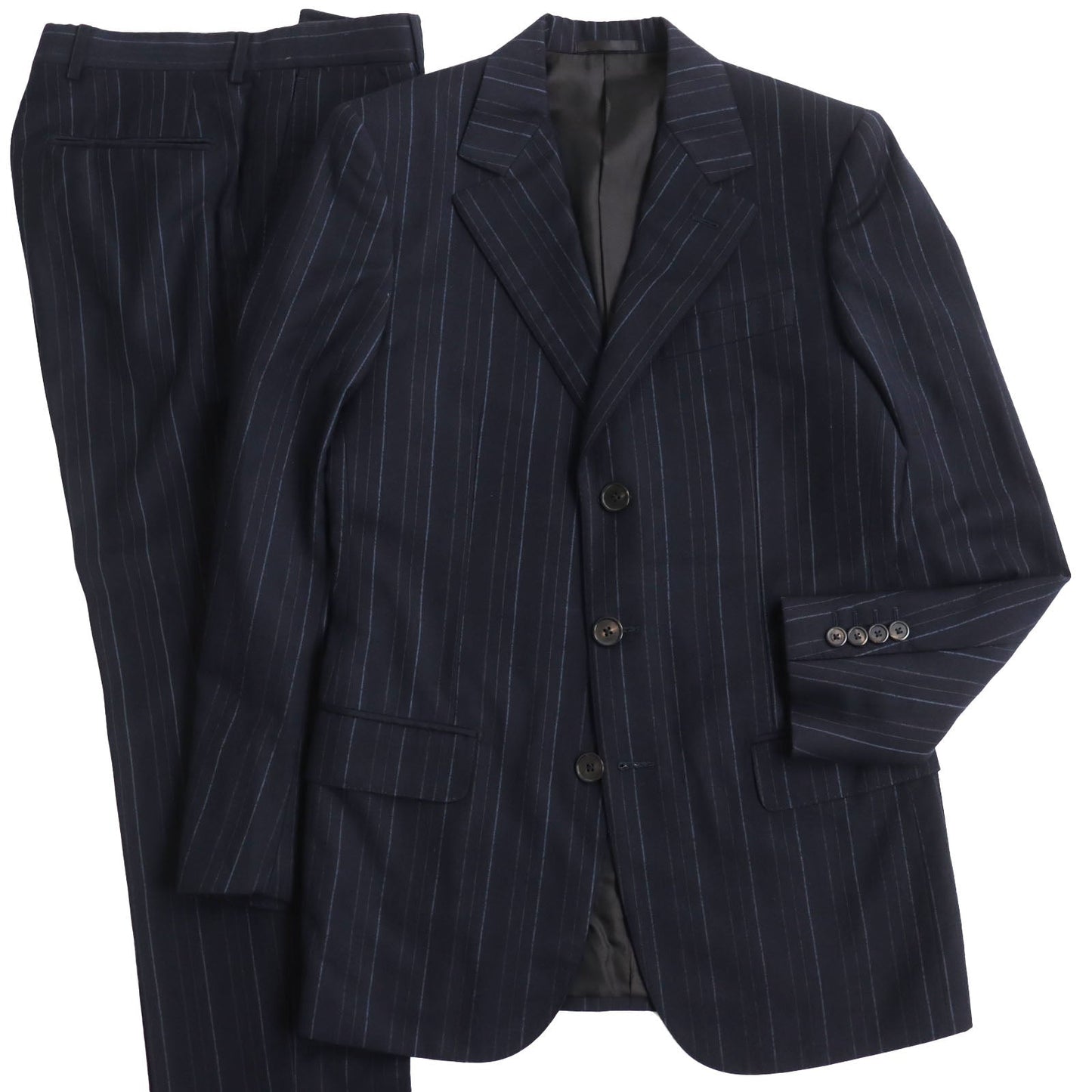 LOUIS VUITTON suit wool Navy Stripe Pattern Single Up and down setup 44
