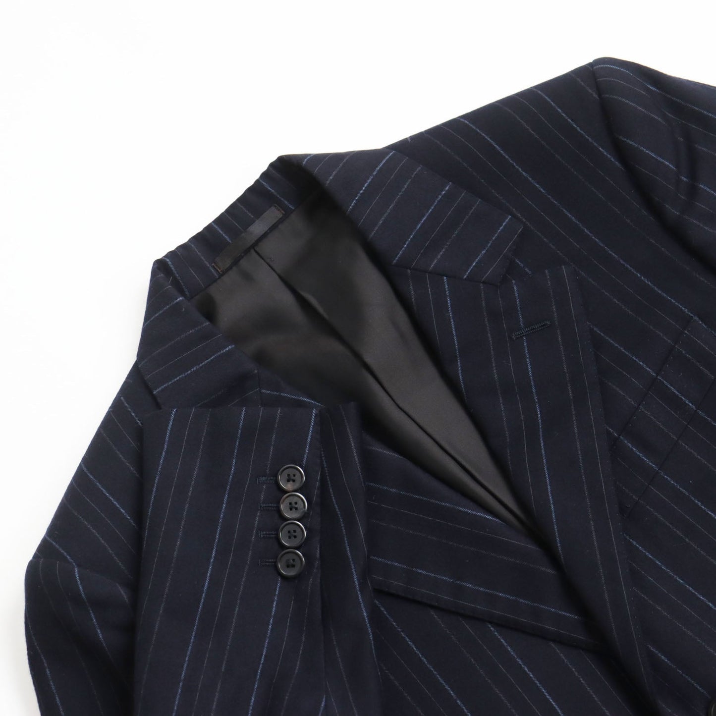 LOUIS VUITTON suit wool Navy Stripe Pattern Single Up and down setup 44
