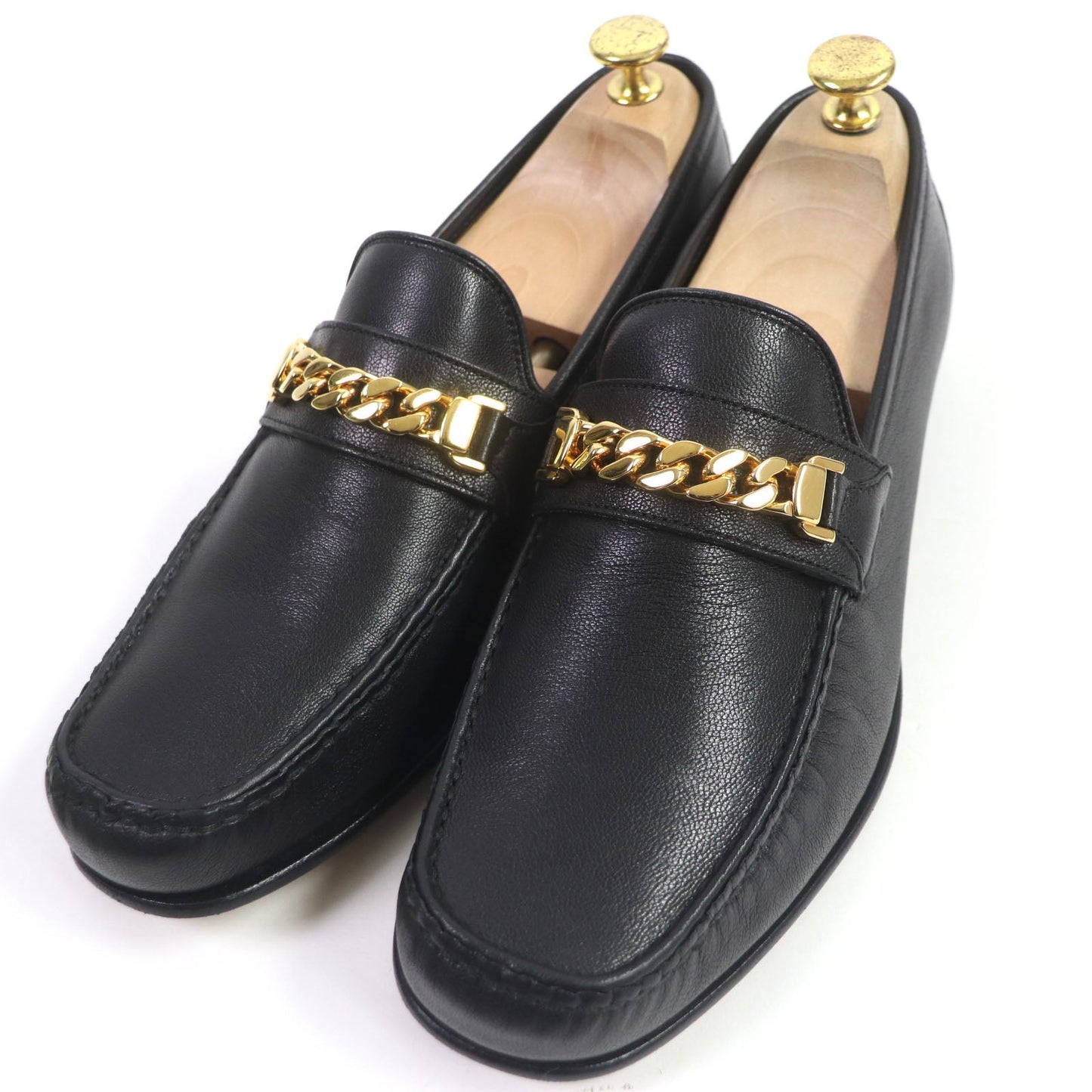 Luxury Gucci Trending 2025 Leather Chain Bit Moccasin Loafers