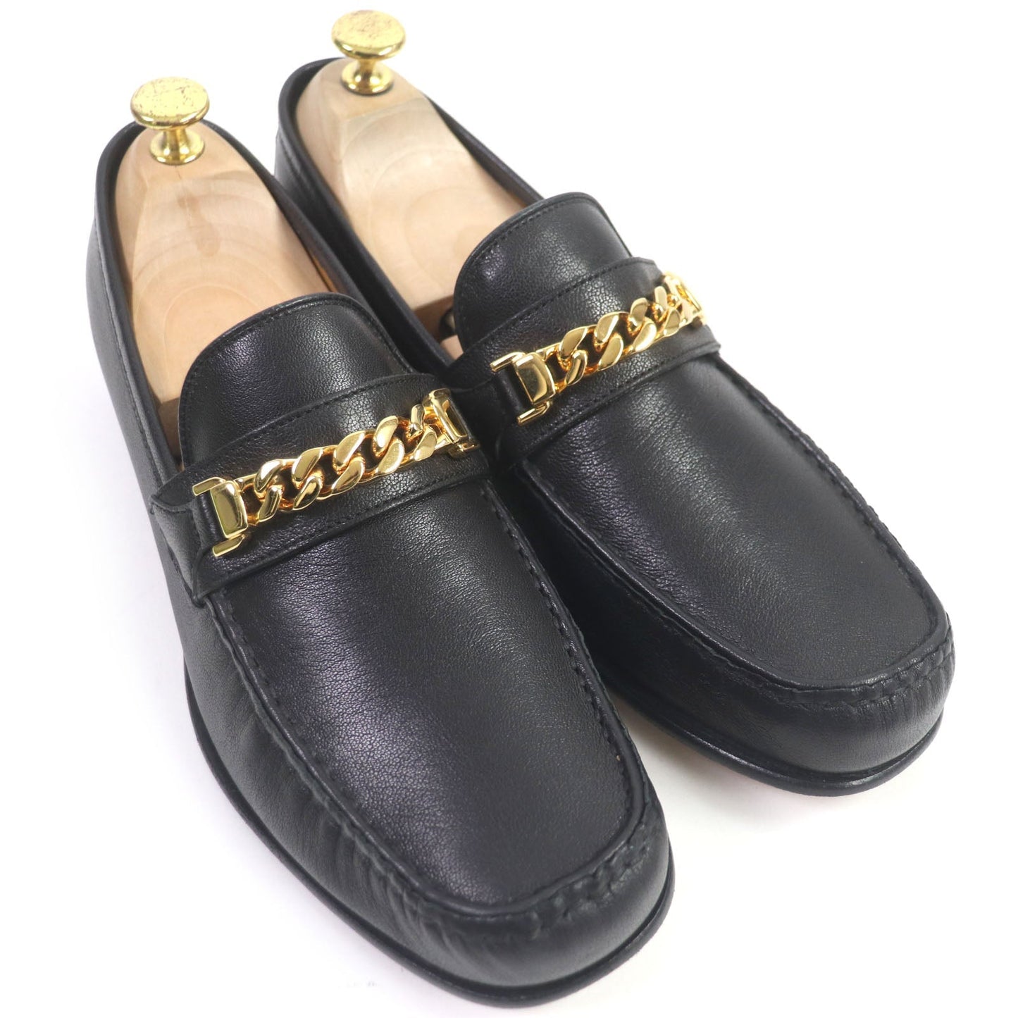Luxury Gucci Trending 2025 Leather Chain Bit Moccasin Loafers