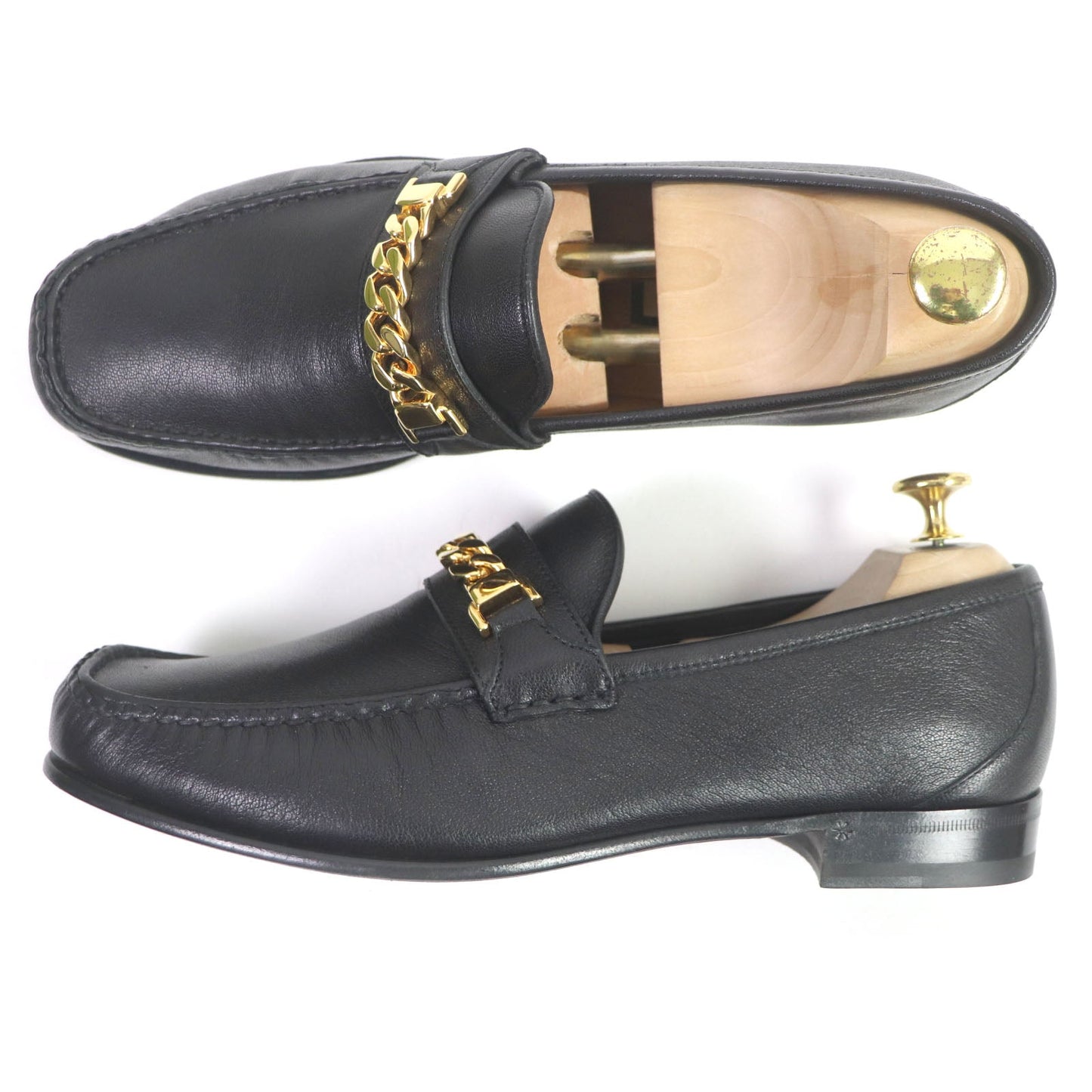 Luxury Gucci Trending 2025 Leather Chain Bit Moccasin Loafers