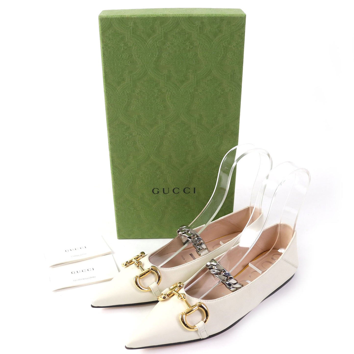 Luxury Gucci Trending 2025 Horsebit Chain Leather Flats 35.5
